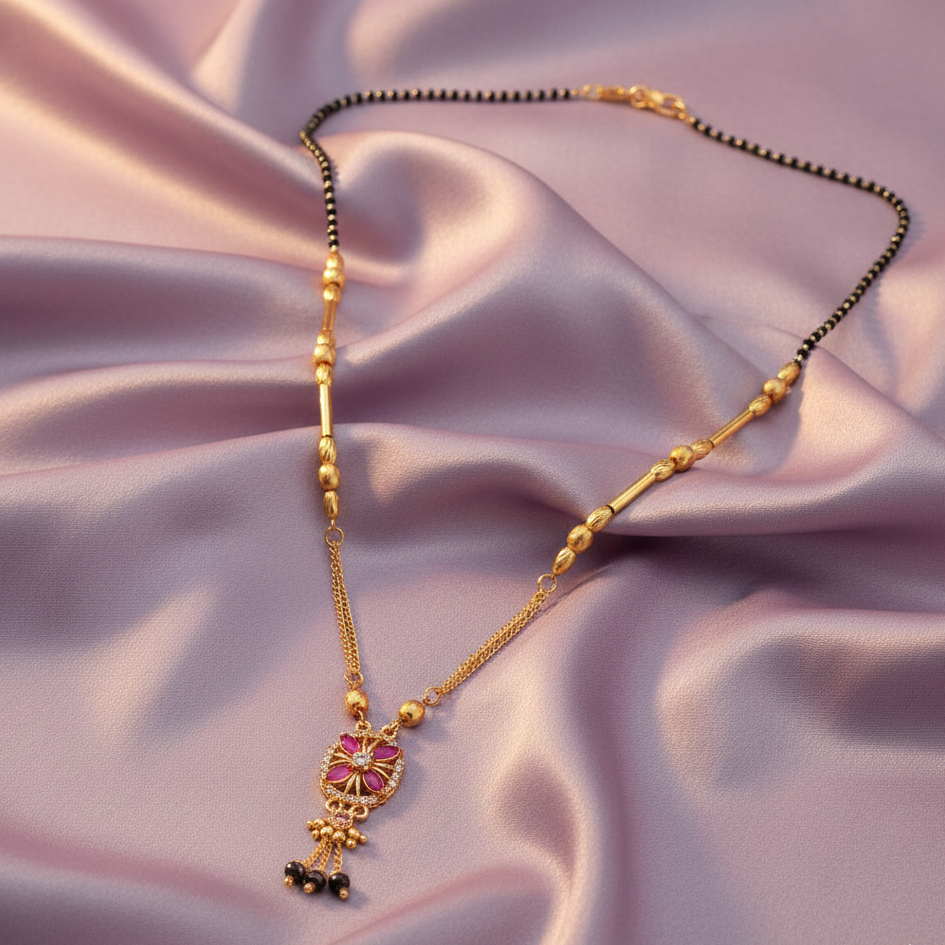 JewelMaze Traditional Austrian Stone Mangalsutra