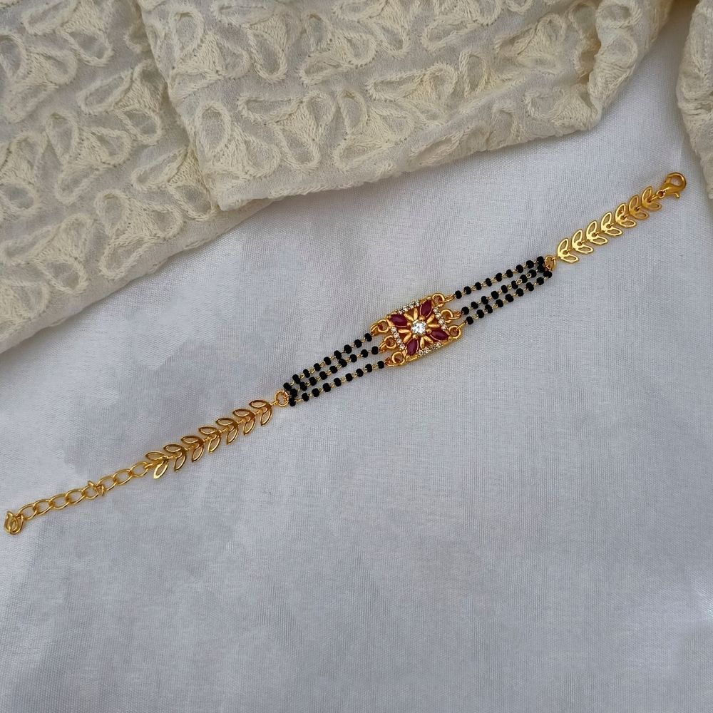 JewelMaze Traditional Austrian Stone Bracelet Mangalsutra
