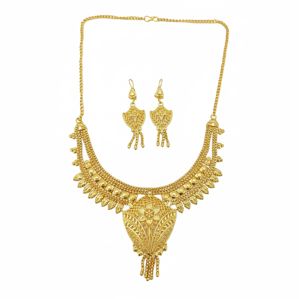 Jewelmaze Elegant Forming Look Necklace Set Traditional Jewelry for Women