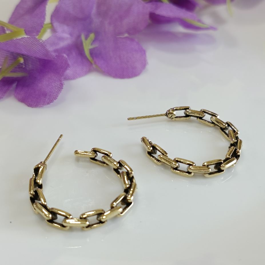 JewelMaze Chain Style Fashion Hoop Earring Her