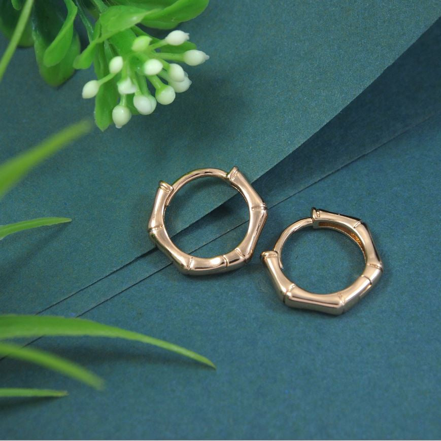 JewelMaze Gold Plated Hoops Earring