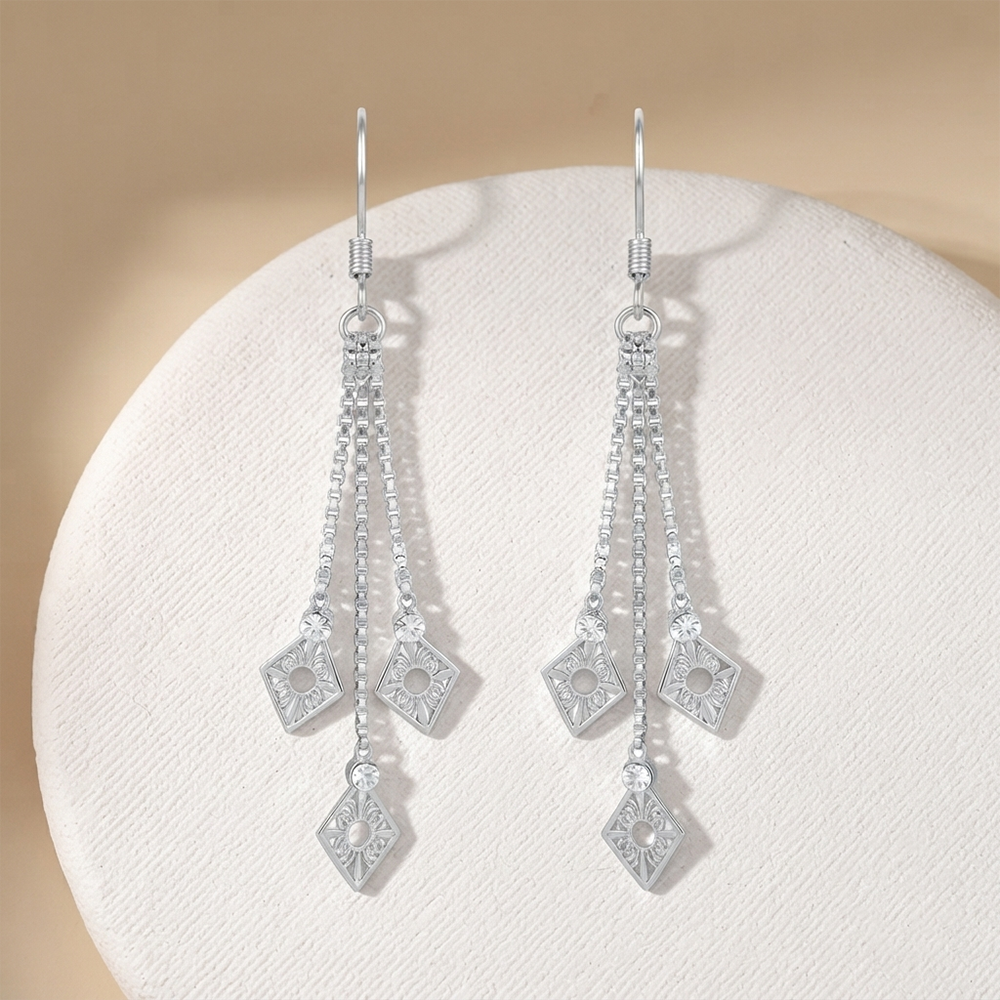 JewelMaze Elegant Crystal Stone Dangler Earrings for Women