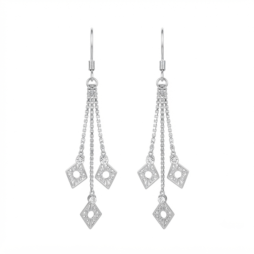 JewelMaze Elegant Crystal Stone Dangler Earrings for Women