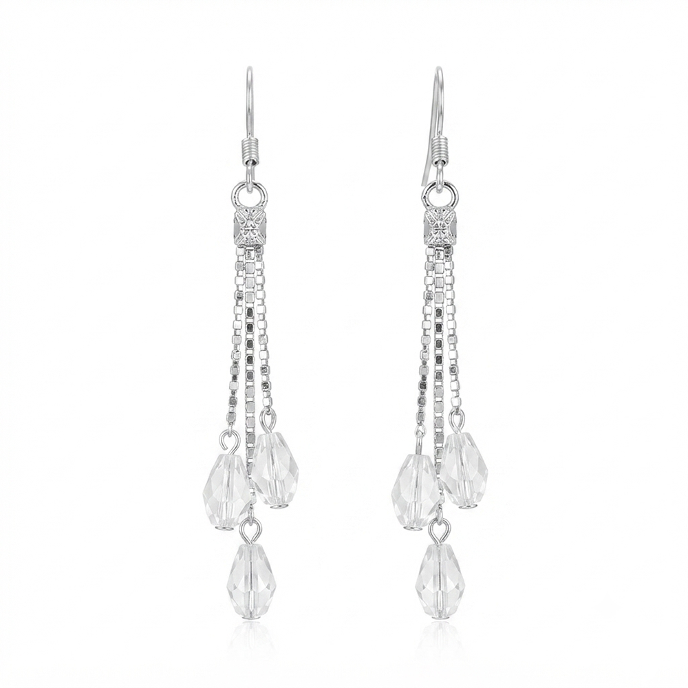 JewelMaze Radiant Crystal Stone Occasion Earrings for Women