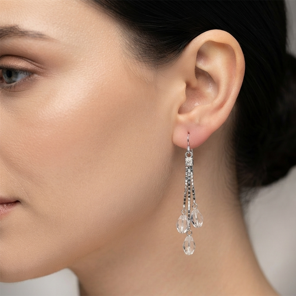 JewelMaze Radiant Crystal Stone Occasion Earrings for Women