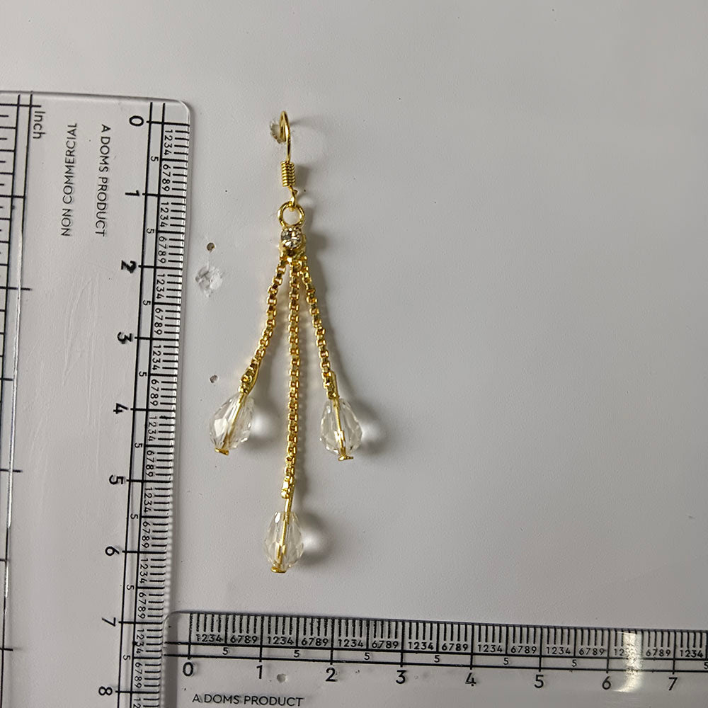 JewelMaze Magnificent Gold Plated Pearl Dangler Earrings for Women