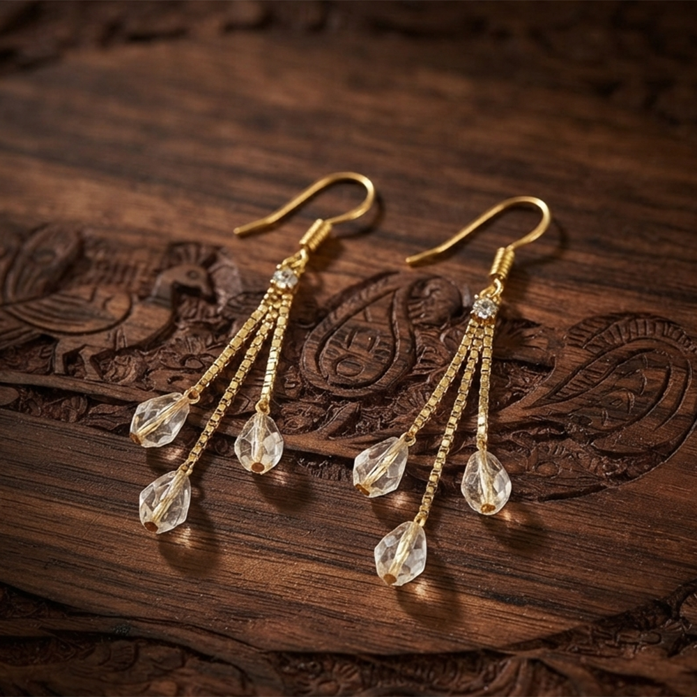 JewelMaze Magnificent Gold Plated Pearl Dangler Earrings for Women
