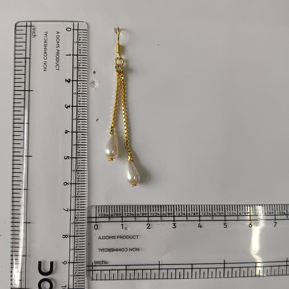 JewelMaze Magnificent Gold Plated Pearl Dangler Earrings for Women