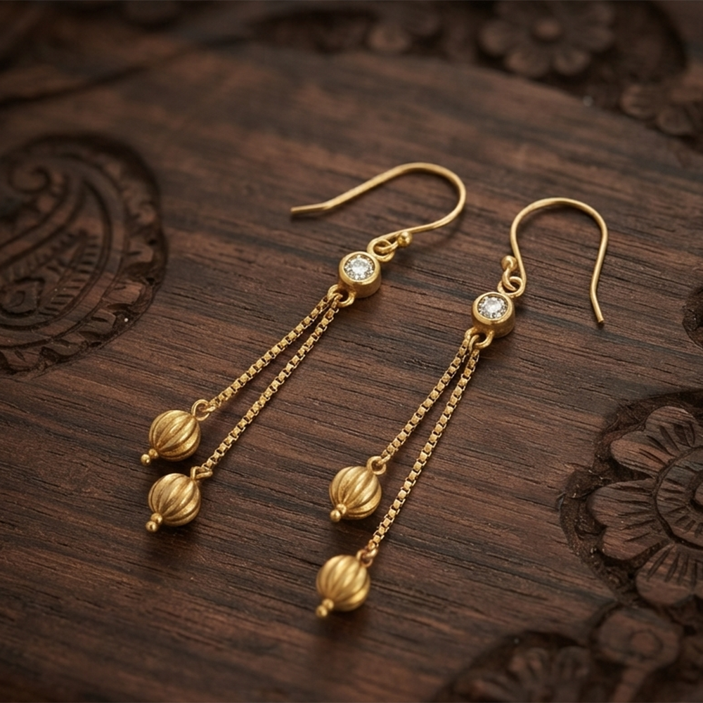 JewelMaze Magnificent Gold Plated Crystal Stone Dangler Earrings for Women