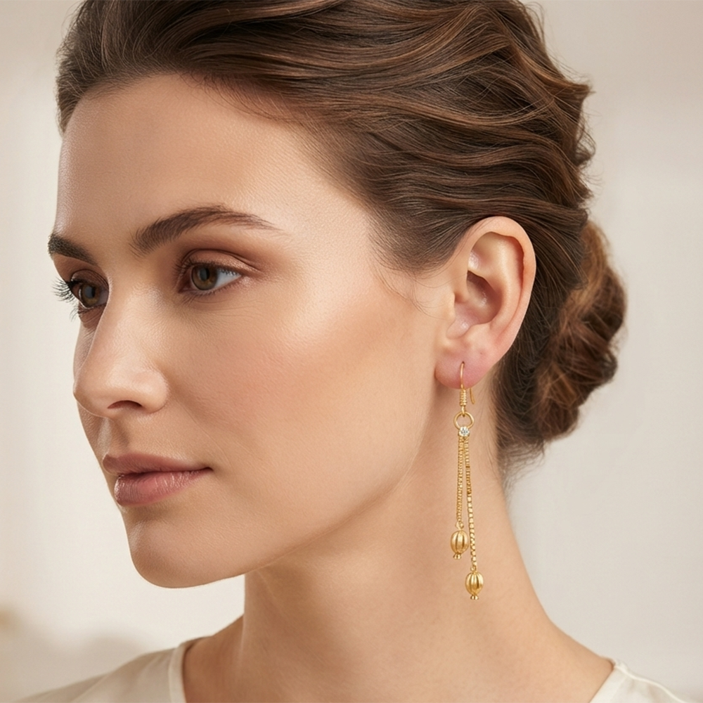 JewelMaze Magnificent Gold Plated Crystal Stone Dangler Earrings for Women