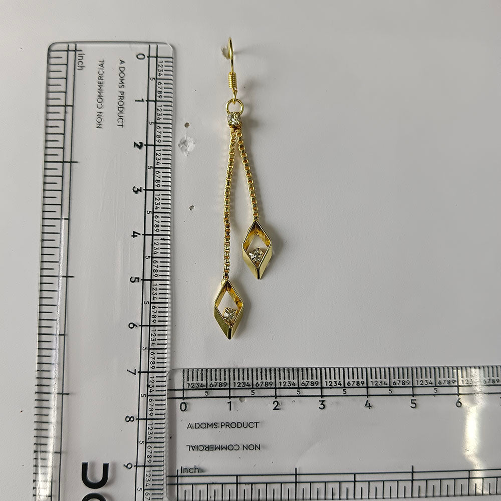 JewelMaze Magnificent Gold Plated Crystal Stone Dangler Earrings for Women