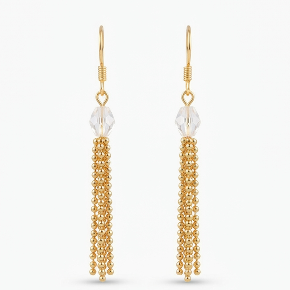 JewelMaze Magnificent Gold Plated Crystal Stone Dangler Earrings for Women