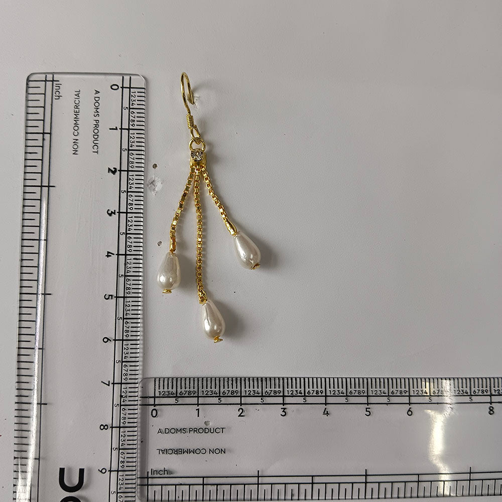 JewelMaze Magnificent Gold Plated Pearl Dangler Earrings for Women