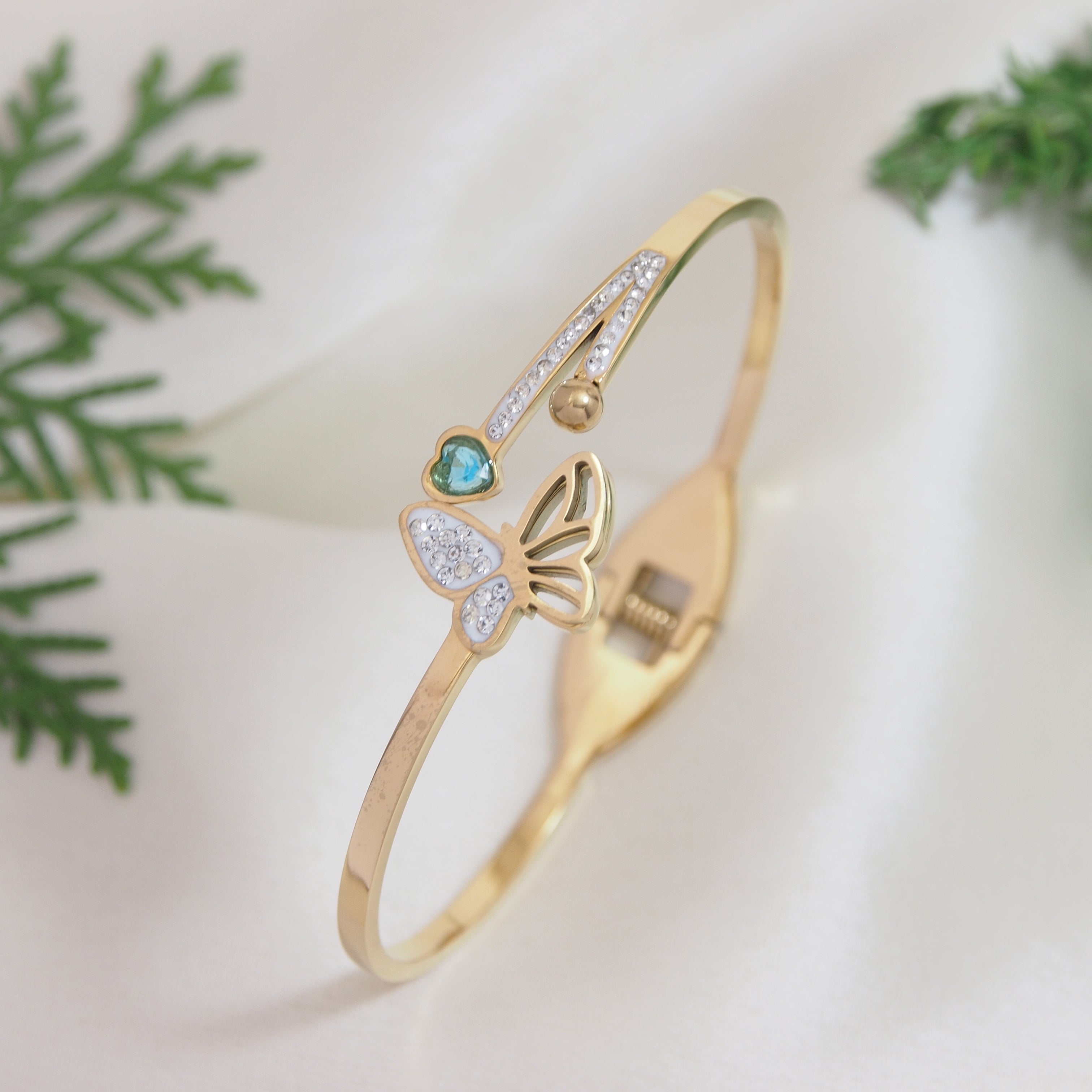 JewelMaze Stainless Steel Butterfly Kada