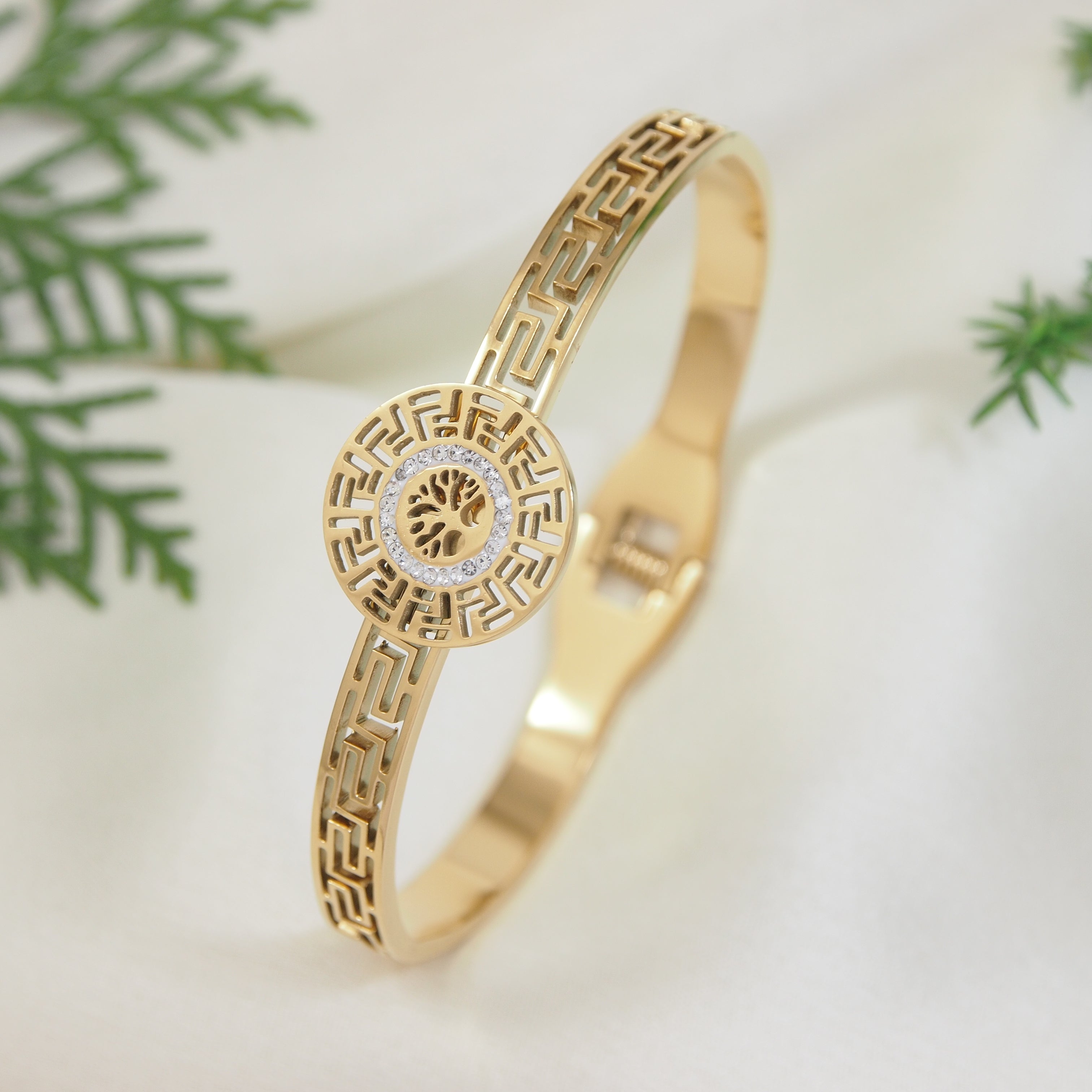 JewelMaze Stainless steel Life Of Tree Kada