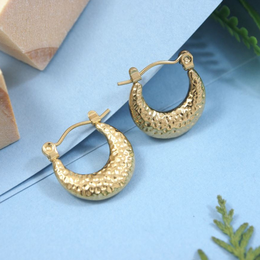 JewelMaze Stainless Steel Anti Tarnish Hoops Earring