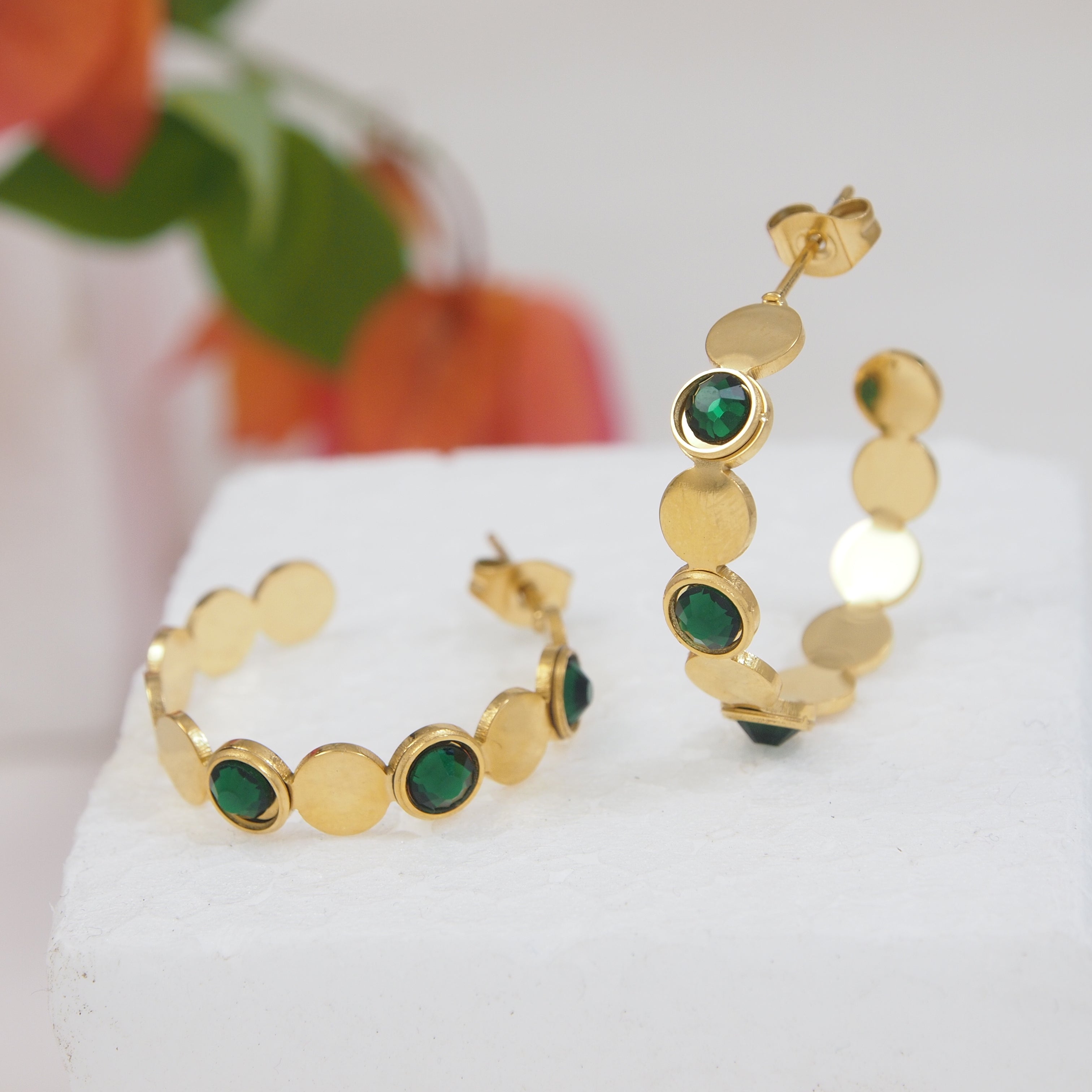 JewelMaze Stainless Steel Hoops Earring