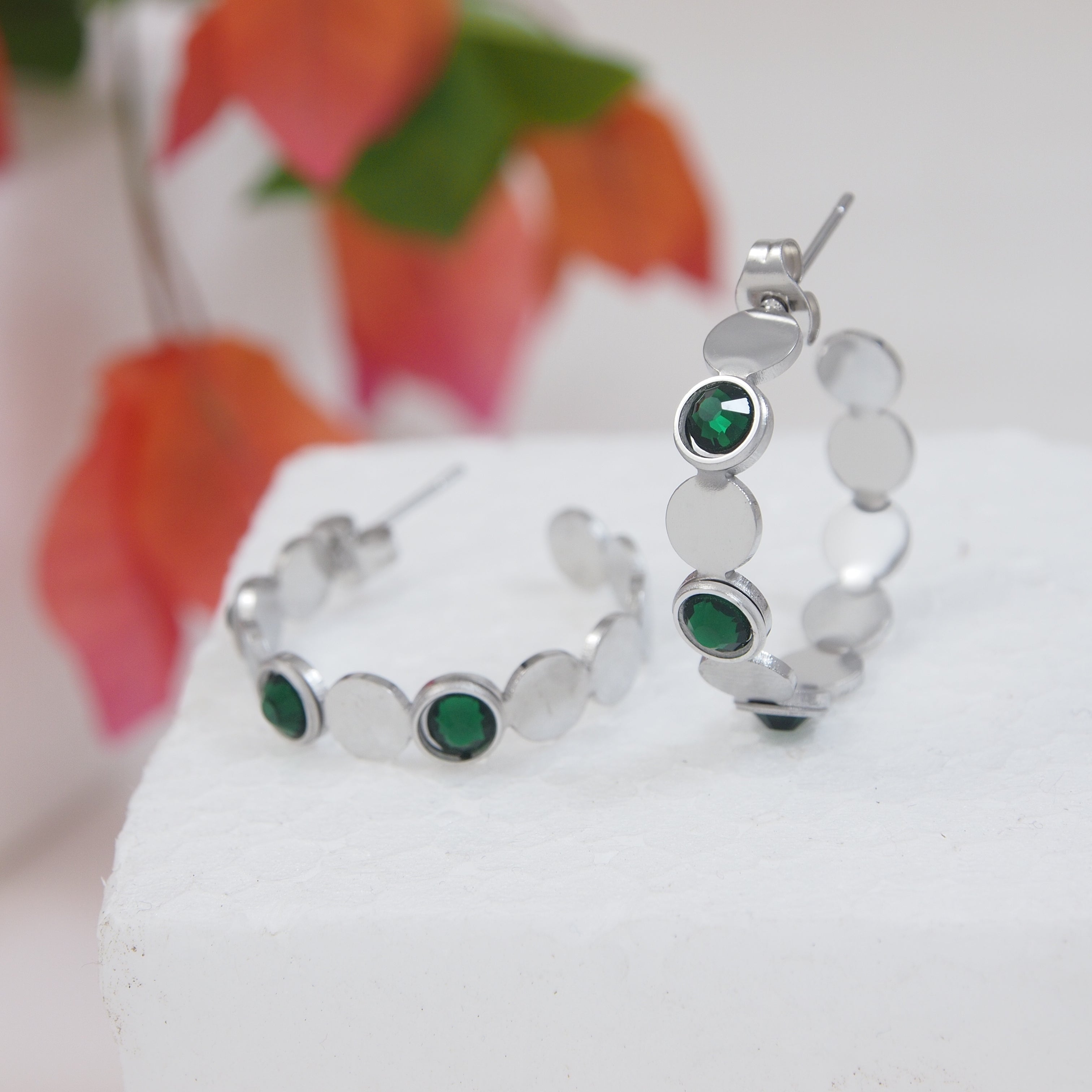 JewelMaze Stainless Steel Hoops Earring