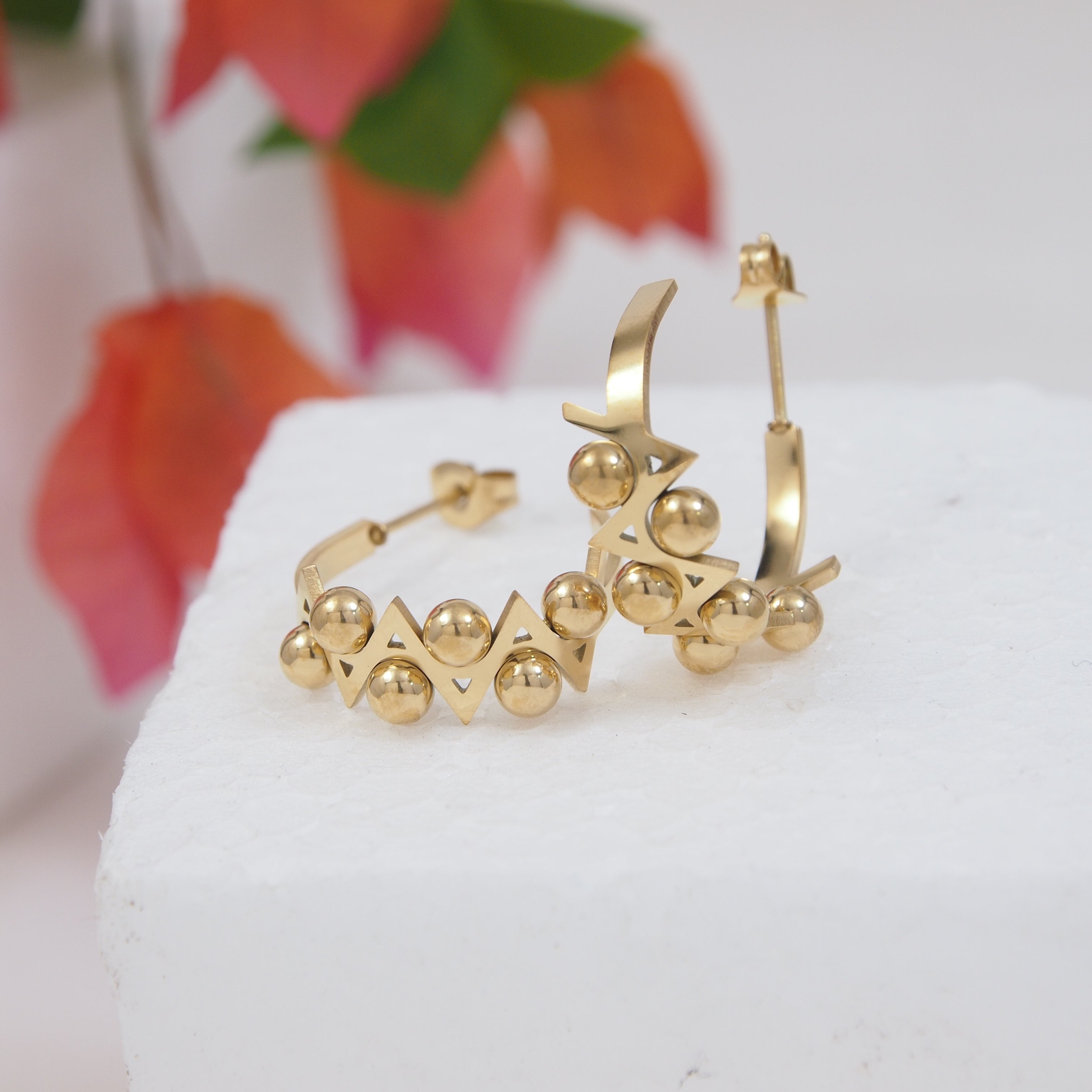 JewelMaze Stainless Steel Hoops Earring