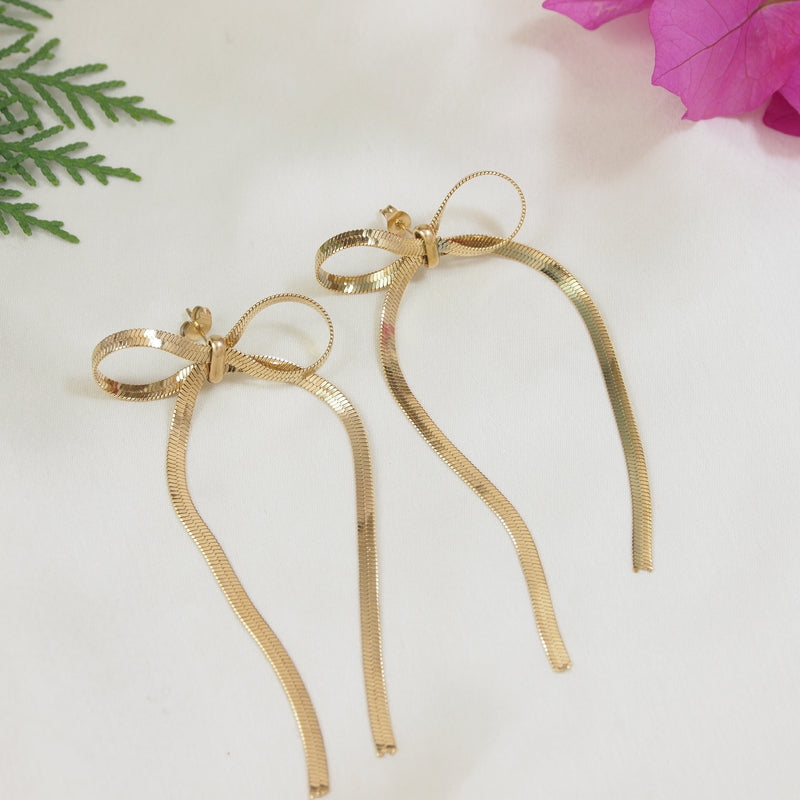 JewelMaze Stainless Steel Bow Earring