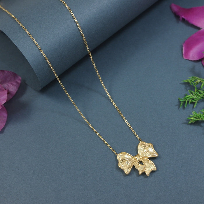 JewelMaze Stainless steel Bow Pendent Necklace