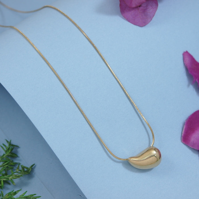 JewelMaze Stainless Steel Tear Drop Pendent Necklace