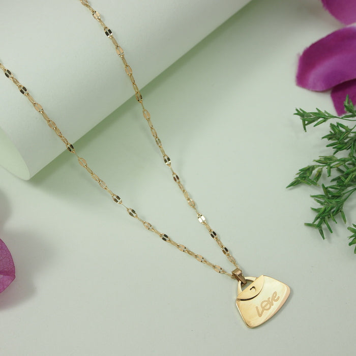 JewelMaze Stainless Steel Purse Shape Pendent Necklace