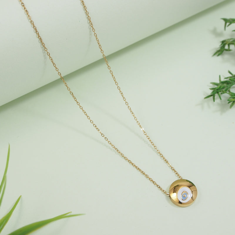 JewelMaze Stainless Steel Evil Eye Pendent Necklace