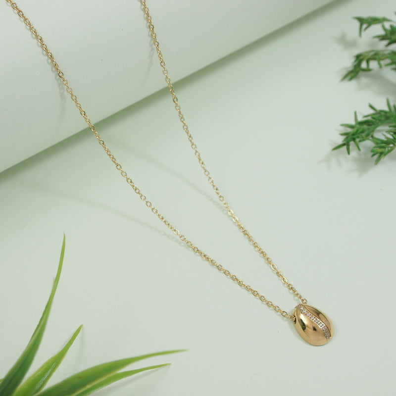 JewelMaze Stainless steel Oval Pendent Necklace