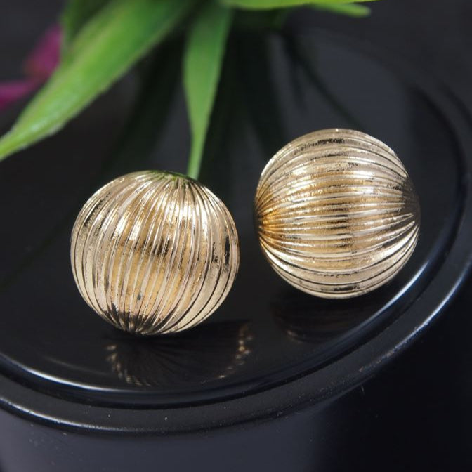 JewelMaze Striped Ball Stude Western Earring