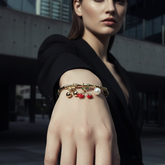 JewelMaze Demi Fine Anti Tarnish Charm Bracelet