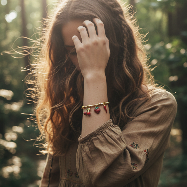 JewelMaze Demi Fine Anti Tarnish Charm Bracelet