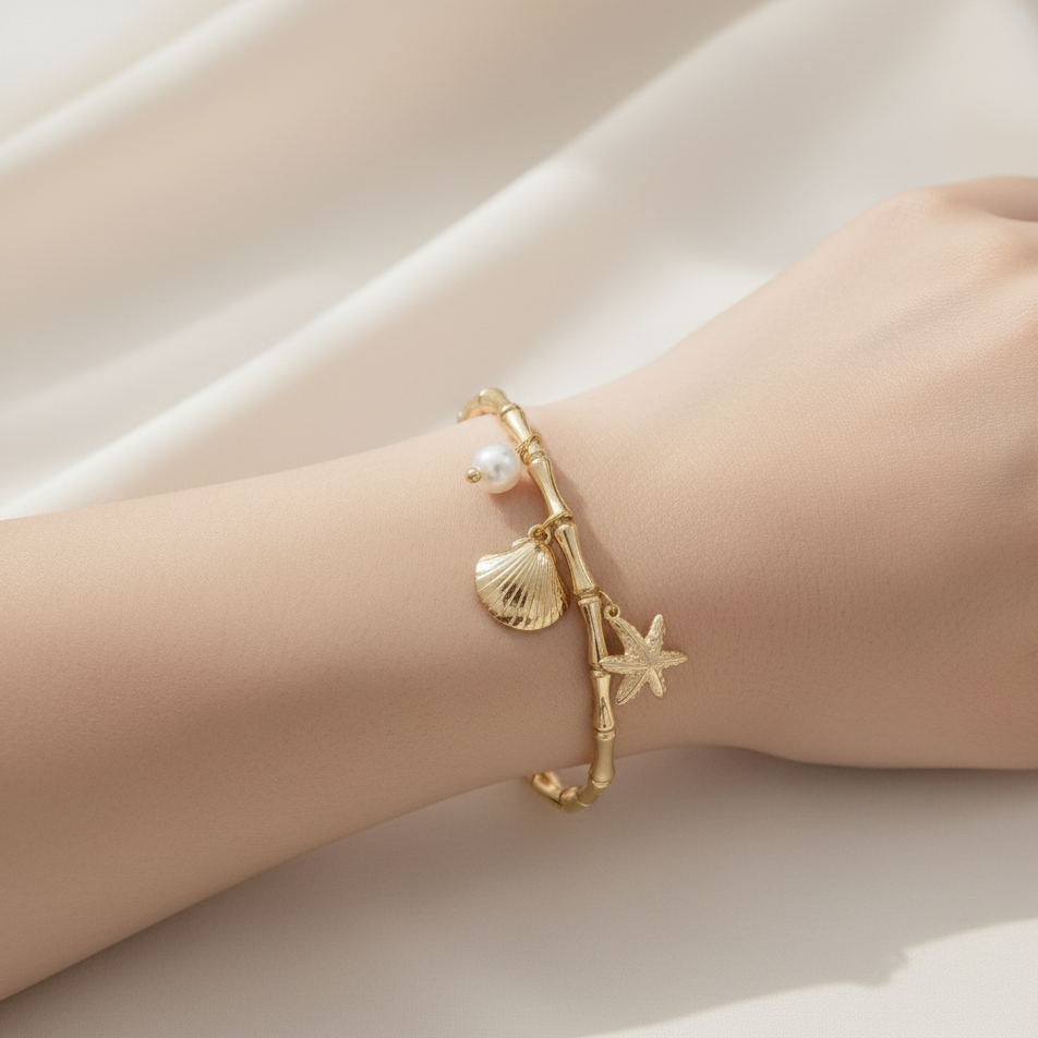 JewelMaze Demi Fine Anti Tarnish Charm Bracelet