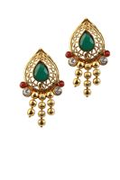 JewelMaze Green Austrian Stone Gold Plated Traditional Necklace Set