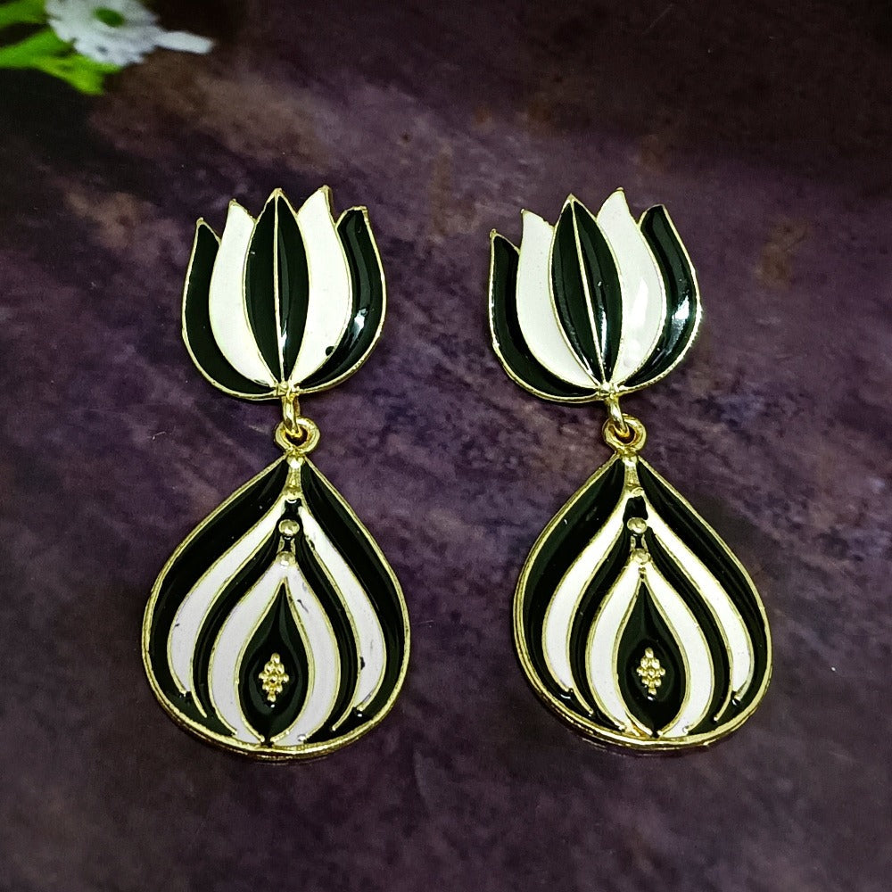 Bhavi Jewels Gold Plated Meenaakri Dangler Earrings  - 10101028BL