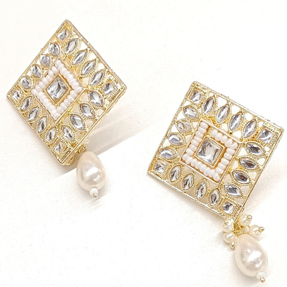 JewelMaze Gold Plated Dangler Earrings-AZO-DC22ER00720177
