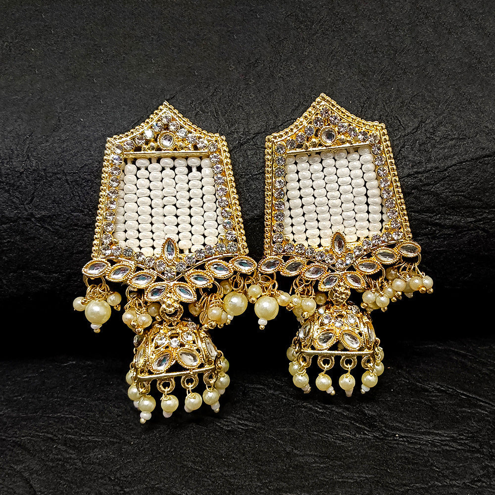 JewelMaze Gold Plated Jhumki Earrings