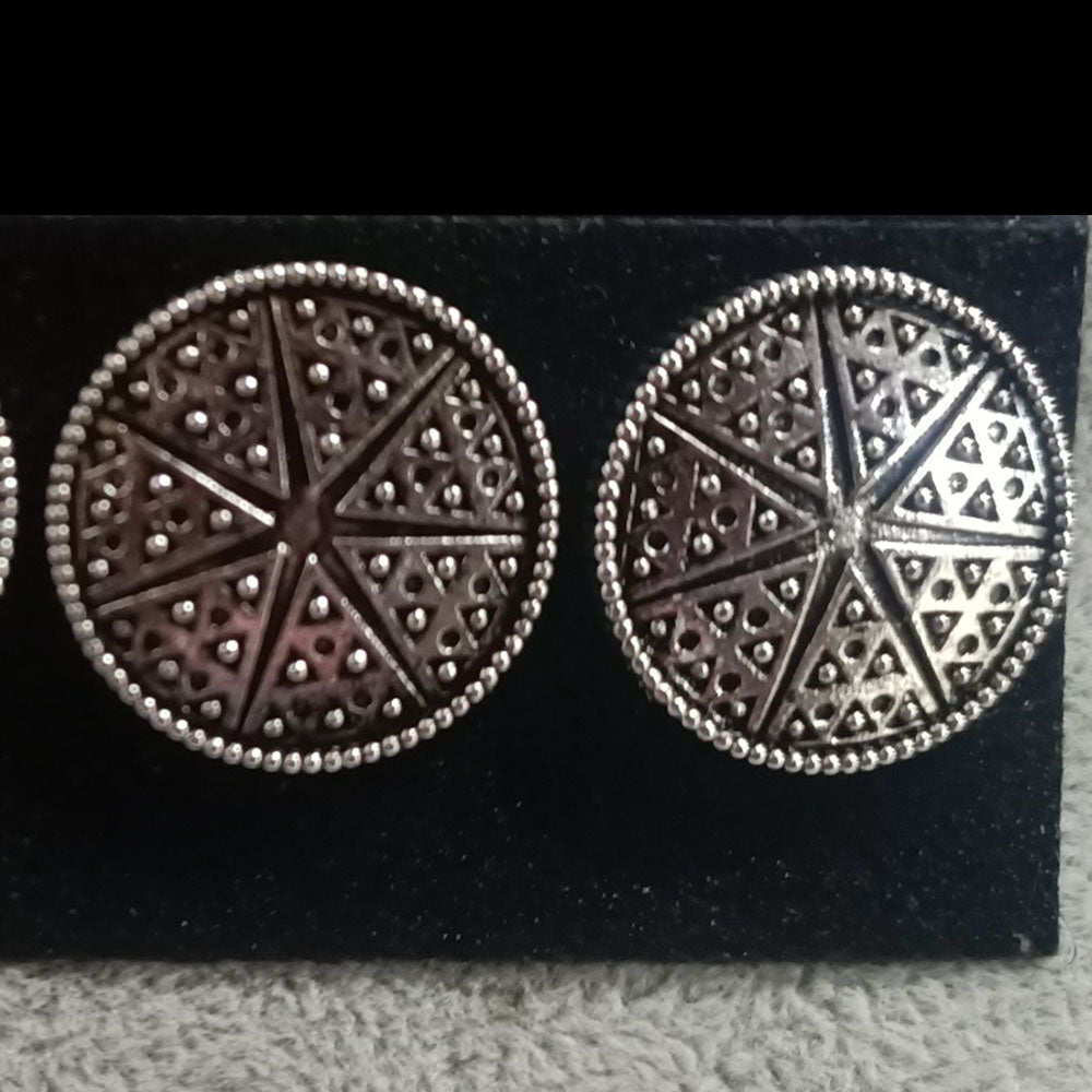 JewelMaze Oxidised Plated Stud Earrings
