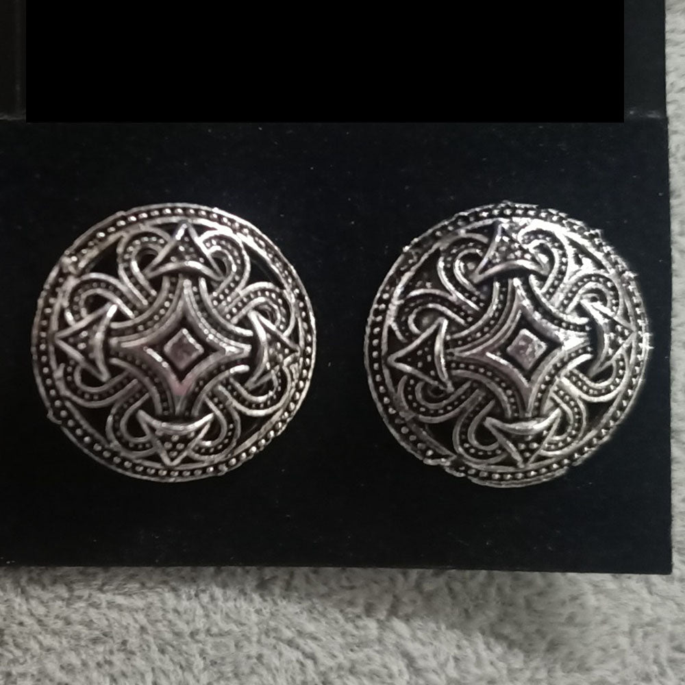JewelMaze Oxidised Plated Stud Earrings