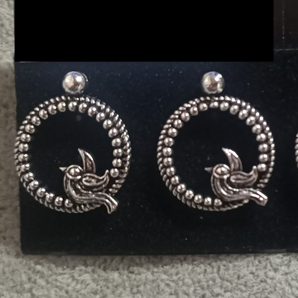 JewelMaze Oxidised Plated Stud Earrings