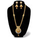 Kriaa Gold Plated White Austrian Stone Long Haram Necklace Set