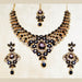 Devnath Art Gold Plated Austrian Stone Necklace Set With Maang Tikka
