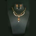 Midas Touch Maroon Kundan Stone Gold Plated Necklace Set