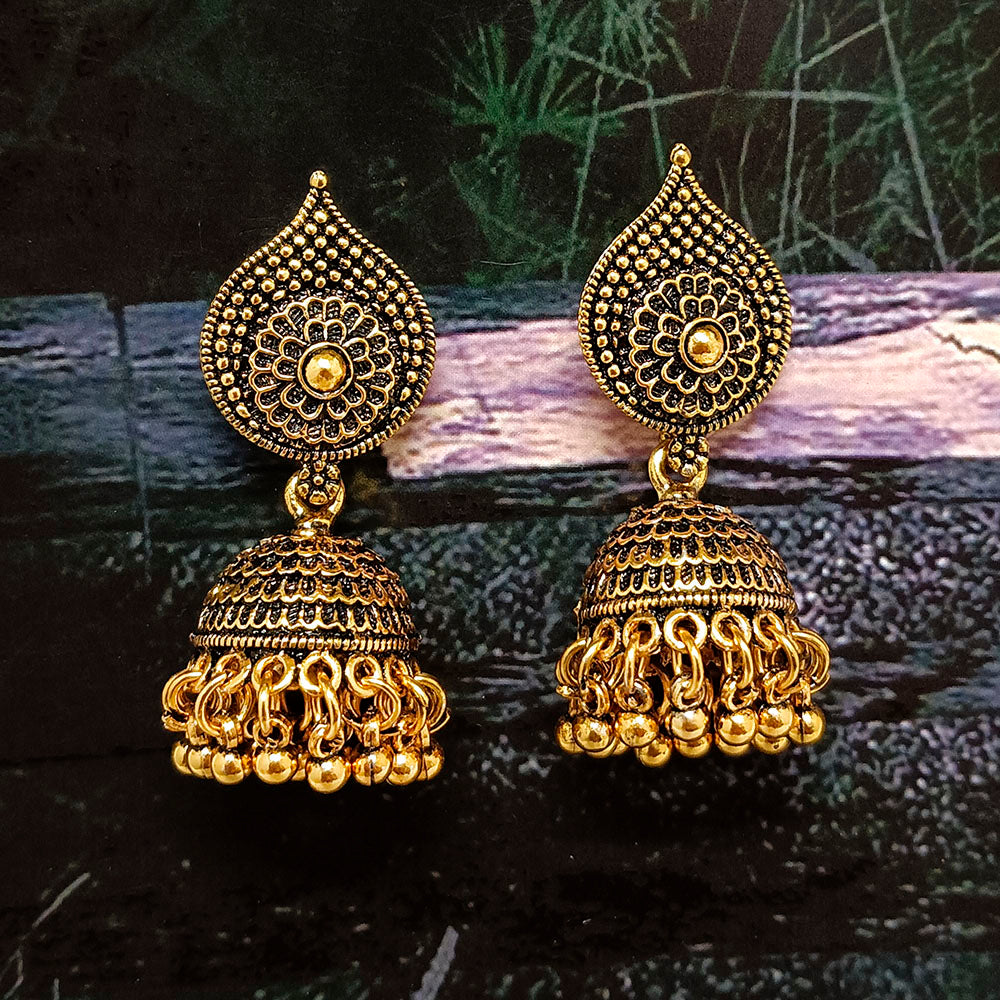 JewelMaze Gold Plated Dangler Earrings