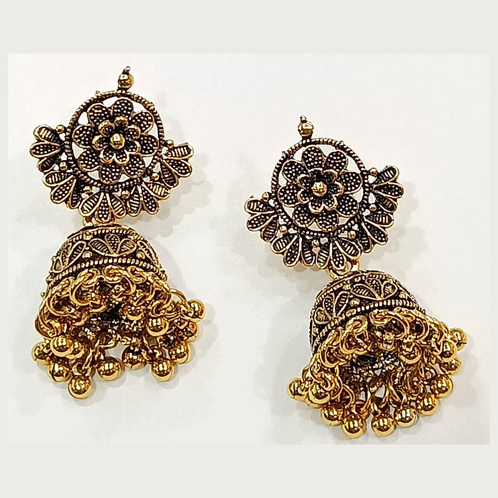 JewelMaze Gold Plated Dangler Earrings-AZO-JAER00820124