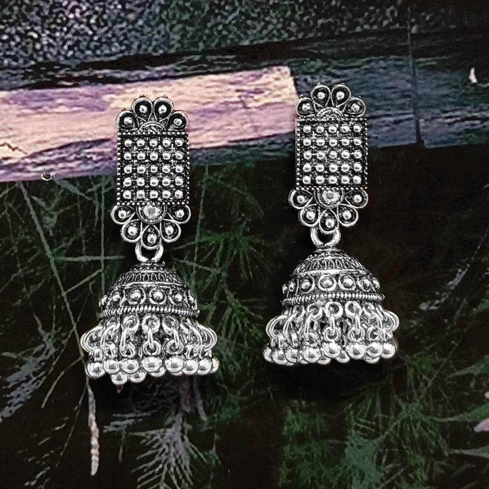 Bhavi Jewels Silver Plated Jhumkis Earrings