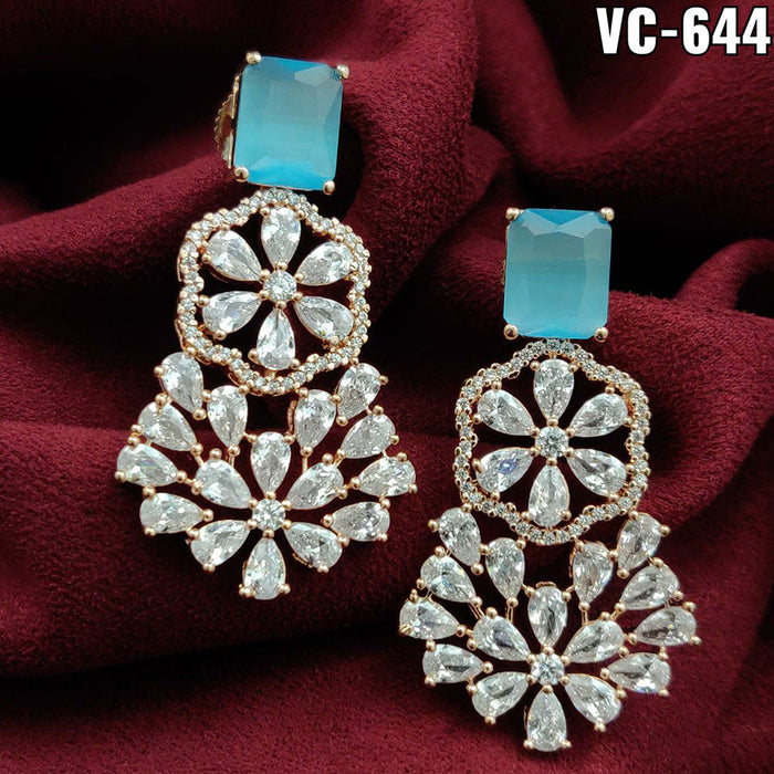 Vivah Creation Gold plated AD Stone Dangler Earrings