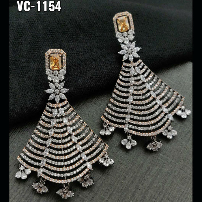Vivah creation 2 tone Plated AD Stone Dangler Earrings
