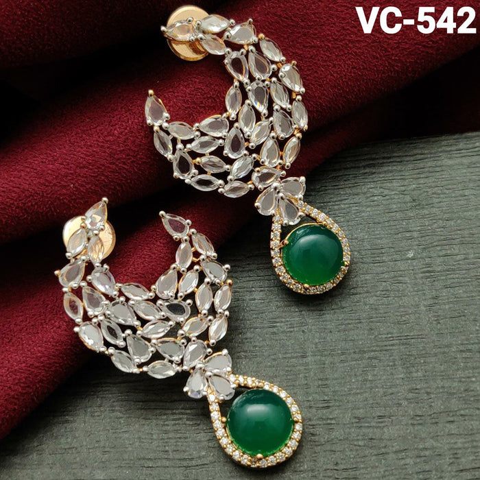 Vivah Creation  Gold Plated AD Stone Dangler Earrings