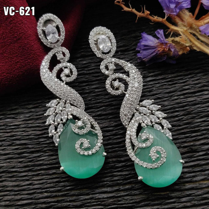 Vivah Creation Oxidised Plated AD Stone Dangler Earrings